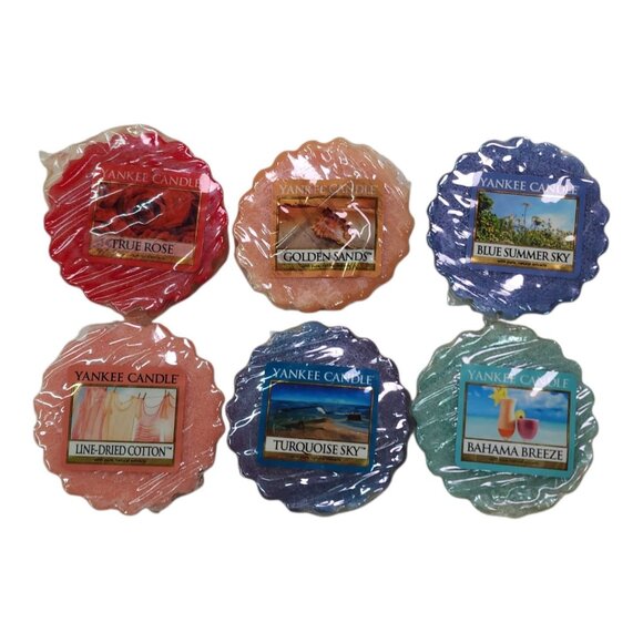 Yankee Candle Wax Melt 6 pk Variety Pack True Rose Golden Sands Blue Summer Sky - Picture 10 of 10